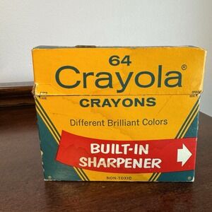 Vintage Crayola Crayons 64 Binney Smith USA Retired- Indian Red, Thistle, Maize